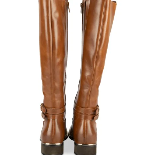 Bottes MARRON Femme Motif Uni Fermeture éclair