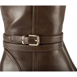 Bottes MARRON Femme Motif Uni A Enfiler