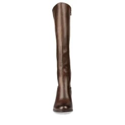 Bottes MARRON Femme Motif Uni Fermeture éclair