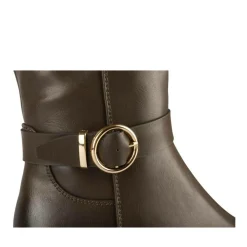 Bottes MARRON Femme Motif Uni Fermeture éclair