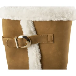 Bottes MARRON Femme Motif Uni A Enfiler