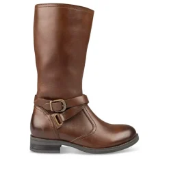 Bottes MARRON Fille CUIR Motif Uni Fermeture éclair