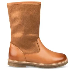 Bottes MARRON Fille CUIR Fermeture éclair