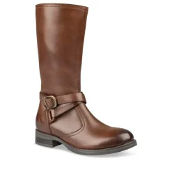 Bottes MARRON Fille CUIR Motif Uni Fermeture éclair
