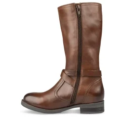 Bottes MARRON Fille CUIR Motif Uni Fermeture éclair