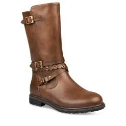 Bottes MARRON Fille Motif Uni Fermeture éclair