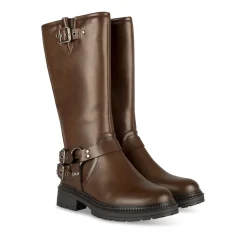 Bottes MARRON Fille Motif Uni Fermeture éclair