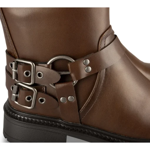 Bottes MARRON Fille Motif Uni Fermeture éclair