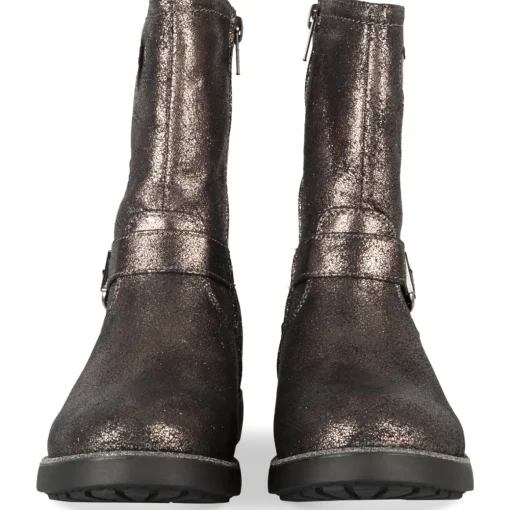 Bottes METALLISE Fille Motif Coeurs Fermeture éclair