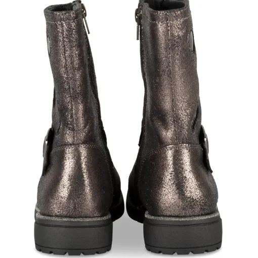 Bottes METALLISE Fille Motif Coeurs Fermeture éclair
