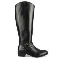 Bottes NOIR Femme CUIR Motif Uni Fermeture éclair