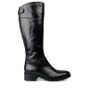 Bottes NOIR Femme CUIR Motif Uni Fermeture éclair