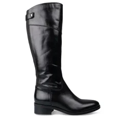Bottes NOIR Femme CUIR Motif Uni Fermeture éclair
