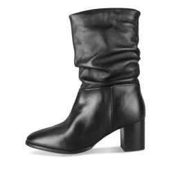 Bottes NOIR Femme CUIR Motif Uni A Enfiler