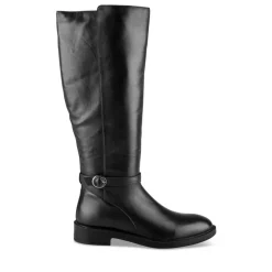 Bottes NOIR Femme CUIR Motif Uni Fermeture éclair