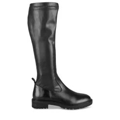 Bottes NOIR Femme CUIR Motif Uni Fermeture éclair