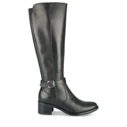 Bottes NOIR Femme CUIR Motif Uni Fermeture éclair
