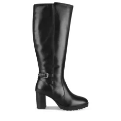 Bottes NOIR Femme CUIR Motif Uni Fermeture éclair