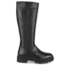 Bottes NOIR Femme CUIR Motif Uni Fermeture éclair