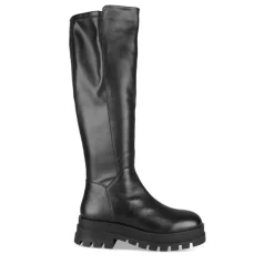 Bottes NOIR Femme CUIR Motif Uni Fermeture éclair