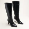 Bottes NOIR Femme CUIR Motif Uni Fermeture éclair