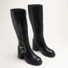 Bottes NOIR Femme CUIR Motif Uni Fermeture éclair