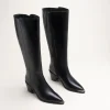 Bottes NOIR Femme CUIR Motif Uni Fermeture éclair