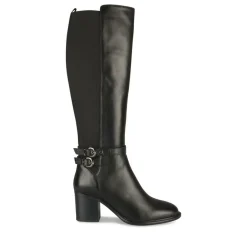 Bottes NOIR Femme CUIR Motif Animal Fermeture éclair