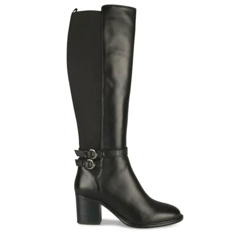 Bottes NOIR Femme CUIR Motif Animal Fermeture éclair