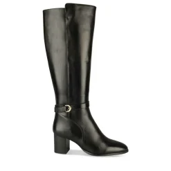 Bottes NOIR Femme CUIR Motif Uni Fermeture éclair