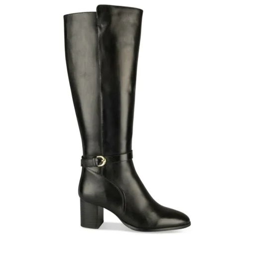 Bottes NOIR Femme CUIR Motif Uni Fermeture éclair