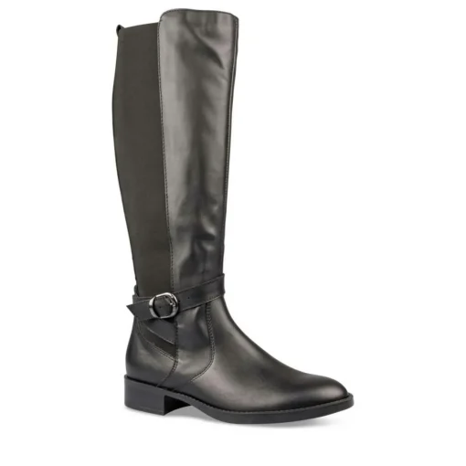 Bottes NOIR Femme CUIR Motif Uni Fermeture éclair