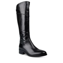 Bottes NOIR Femme CUIR Motif Uni Fermeture éclair