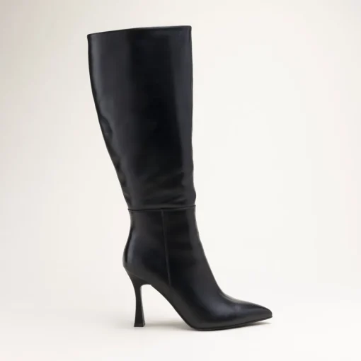 Bottes NOIR Femme CUIR Motif Uni Fermeture éclair