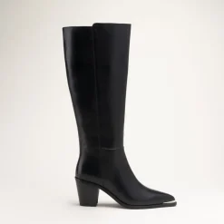 Bottes NOIR Femme CUIR Motif Uni Fermeture éclair