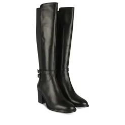Bottes NOIR Femme CUIR Motif Animal Fermeture éclair