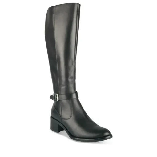 Bottes NOIR Femme CUIR Motif Uni Fermeture éclair