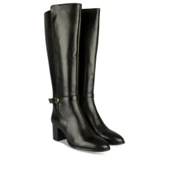 Bottes NOIR Femme CUIR Motif Uni Fermeture éclair