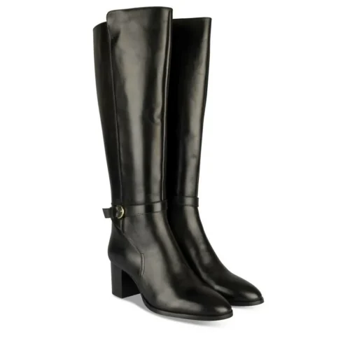 Bottes NOIR Femme CUIR Motif Uni Fermeture éclair