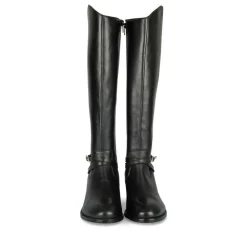 Bottes NOIR Femme CUIR Motif Uni Fermeture éclair