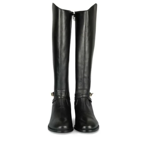 Bottes NOIR Femme CUIR Motif Uni Fermeture éclair