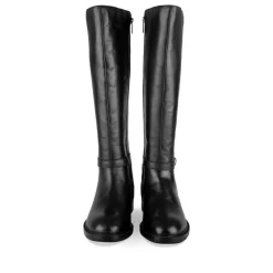 Bottes NOIR Femme CUIR Motif Uni Fermeture éclair