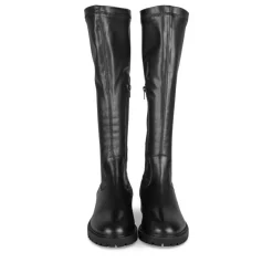 Bottes NOIR Femme CUIR Motif Uni Fermeture éclair