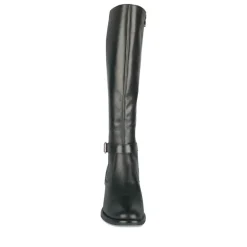 Bottes NOIR Femme CUIR Motif Uni Fermeture éclair