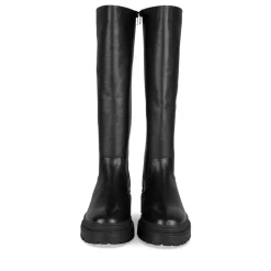 Bottes NOIR Femme CUIR Motif Uni Fermeture éclair