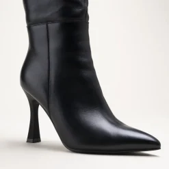 Bottes NOIR Femme CUIR Motif Uni Fermeture éclair