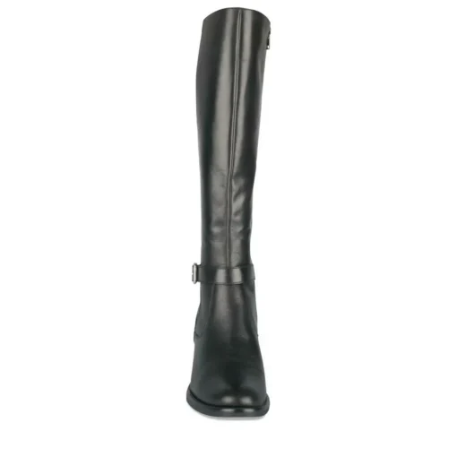 Bottes NOIR Femme CUIR Motif Uni Fermeture éclair