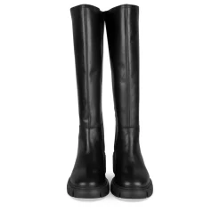 Bottes NOIR Femme CUIR Motif Uni Fermeture éclair