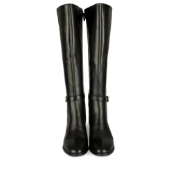Bottes NOIR Femme CUIR Motif Uni Fermeture éclair