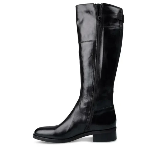 Bottes NOIR Femme CUIR Motif Uni Fermeture éclair